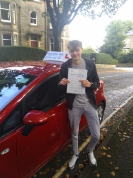 Massive well done to Cameron, who passed his driving test today in Buxton at the first attempt and with only 1 driver fault. He joins my exclusive club of passing both theory and driving tests first time. It took a while getting here because of covid and cancellations but I´m sure it´s been worth the wait. Its been an absolute pleasure taking you for lessons, enjoy your independence an