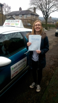 Huge congratulations go to Ellie who passed her driving test this morning in Buxton 12th Februaryand at the first attempt She joins that exclusive club of passing both theory and driving test first timeThe test had been cancelled due to snow so worth the wait A great drive as you were very nervous well done Itacute;s been great meeting you and a pleasure helping you achieve your goal En