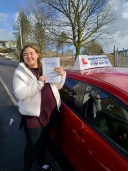 Huge congratulations go to Emily, who passed her driving test today in Buxton with only 4 driver faults. You worked really hard for that and thoroughly deserved it. Its been an absolute pleasure taking you for lessons, enjoy your independence and stay safe 😊👍