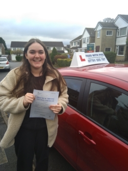 Huge congratulations go to Hannah, who passed her driving test today in Buxton and with only 1 driver fault. Well done Velma😁<br />
It´s been an absolute pleasure taking you for lessons, enjoy your independence and stay safe