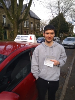 Massive well done and congratulations go to Josh, who passed his driving test today in Buxton and with only 6 driver faults.<br />
It´s been a bit of a journey as He has had numerous tests cancelled because of the covid pandemic and also being away at university has had a bit of a delay, but he´s done it.<br />
It´s been an absolute pleasure taking you for lessons, enjoy your independence 
