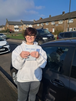 Massive congratulations go to Julie, who passed her test early this morning in Buxton, and with just 2 driver faults. Well done, great drive.<br />
It´s been an absolute pleasure taking you for lessons. Enjoy your independence and stay safe 👏👏👏👏👏