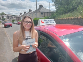 Huge congratulations go to Mia, who passed her driving test today in Buxton and at the first attempt.<br />
Well done you. It´s been an absolute pleasure taking you for lessons, enjoy your independence and stay safe 👏👏👏