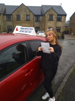 CONGRATULATIONS,<br />
Out with the green and in with the pink.<br />
Huge well done to Molly, who passed her driving test today in Buxton at the first attempt and the first person to take test with all the covid restrictions lifted.<br />
<br />
You were very nervous and handled the pressure really well.<br />
It´s been an absolute pleasure taking you for lessons, enjoy your independence and stay safe 👍👏👏�